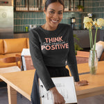 Think Positive Test Negative Long Sleeve T Shirt on black business woman